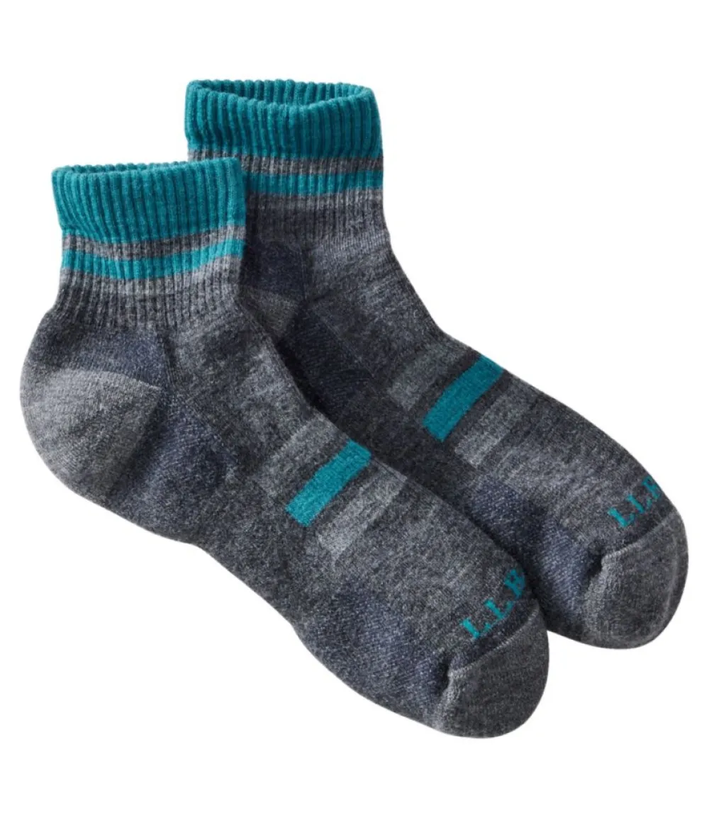 "Adults' Katahdin Hiker Socks, 1/4 Crew Stripe"-L.L.Bean Shop