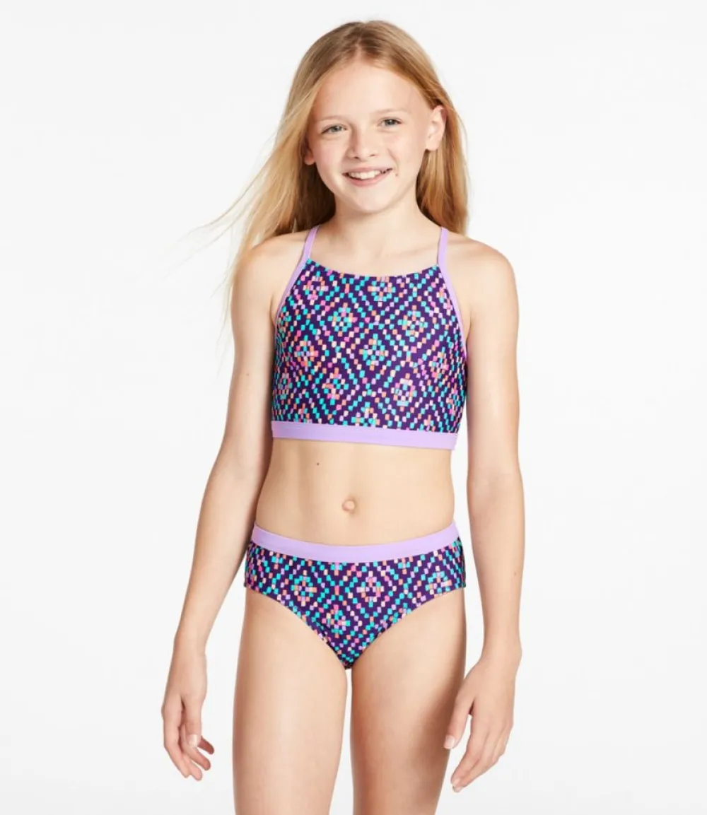 "Girls' Watersports Swimwear, Crop-Top Bikini Set"-L.L.Bean Store