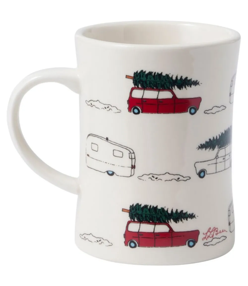 "Holiday Car with Tree Diner Mug"-L.L.Bean New