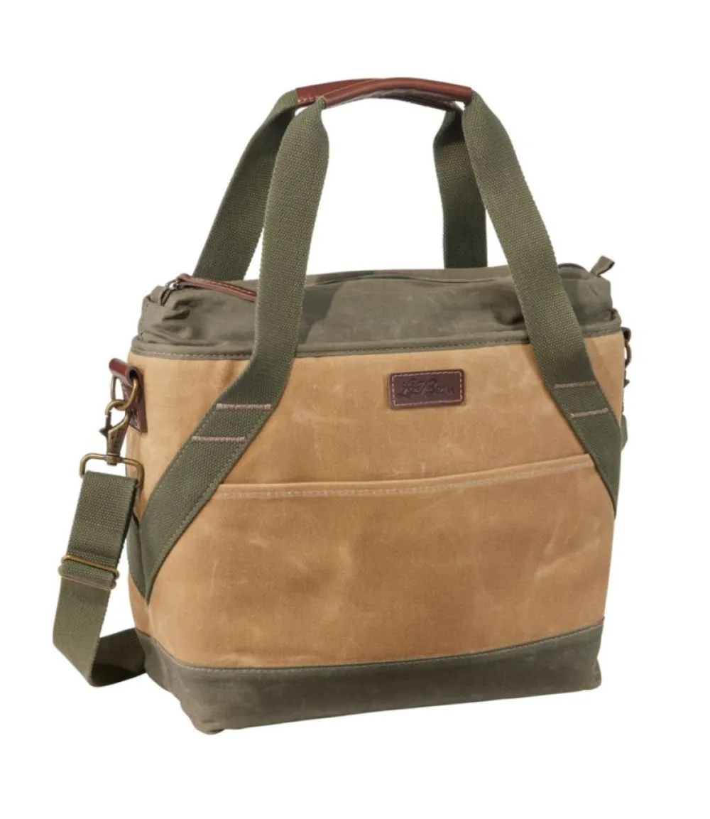 "Insulated Waxed-Canvas Tote, Medium"-L.L.Bean Clearance