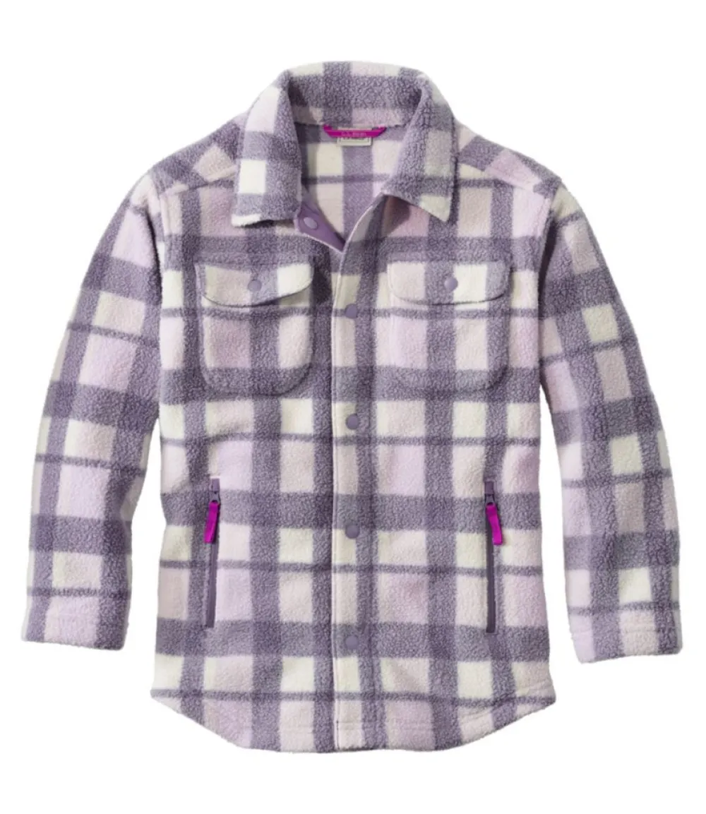 "Kids' Cozy Fleece Shirt Jacket, Plaid"-L.L.Bean Shop