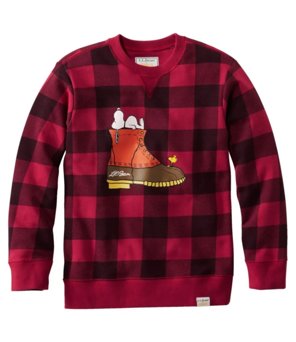 "Kids' x Peanuts Crew Sweatshirt"-L.L.Bean New