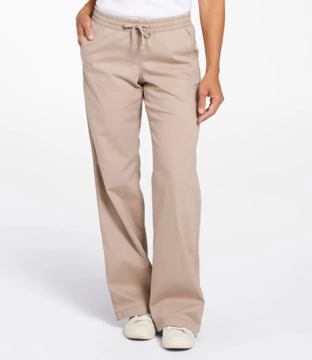 "Lakewashed Pull-on Chinos, Mid-Rise Wide-Leg"-L.L.Bean Shop