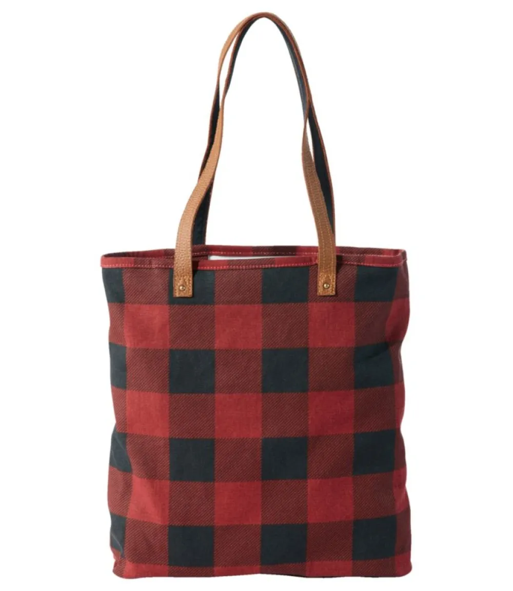 "Leather-Handle Essential Tote Bag, Print"-L.L.Bean Store