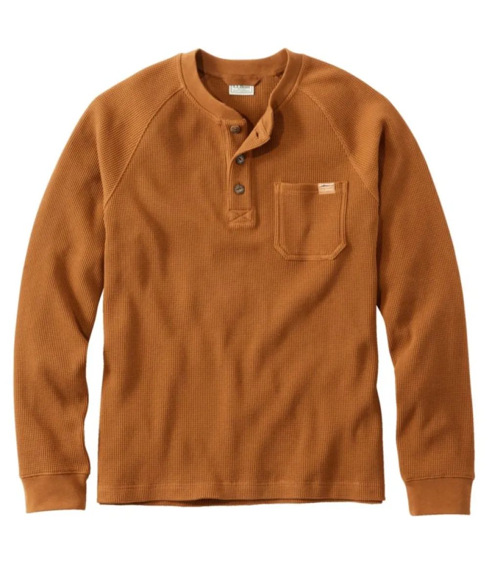 "Men's BeanBuilt Waffle Henley, Traditional Untucked Fit"-L.L.Bean Clearance