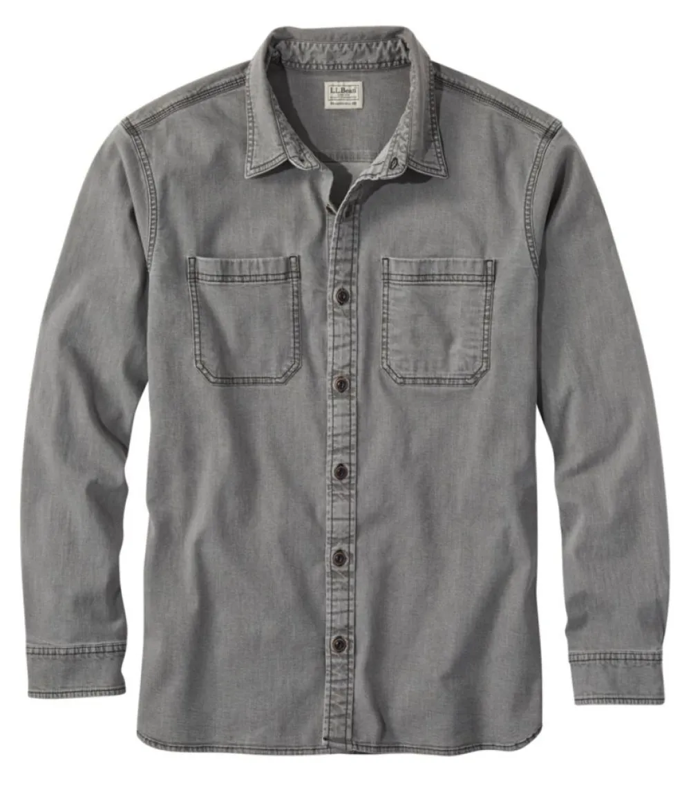 "Men's BeanFlex® Denim Shirt, Traditional Untucked Fit"-L.L.Bean Sale