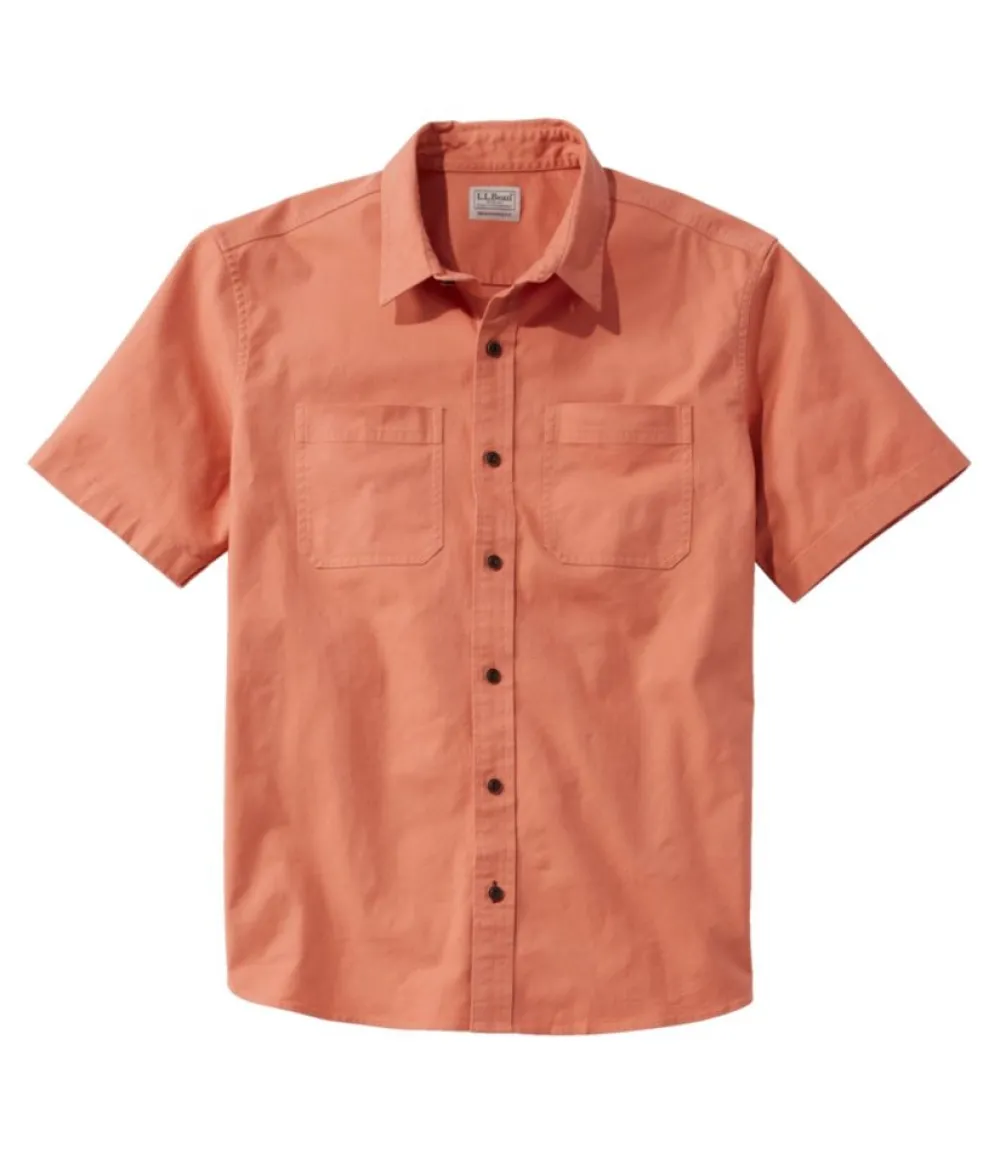 "Men's BeanFlex® Twill Shirt, Traditional Untucked Fit, Short-Sleeve"-L.L.Bean Clearance