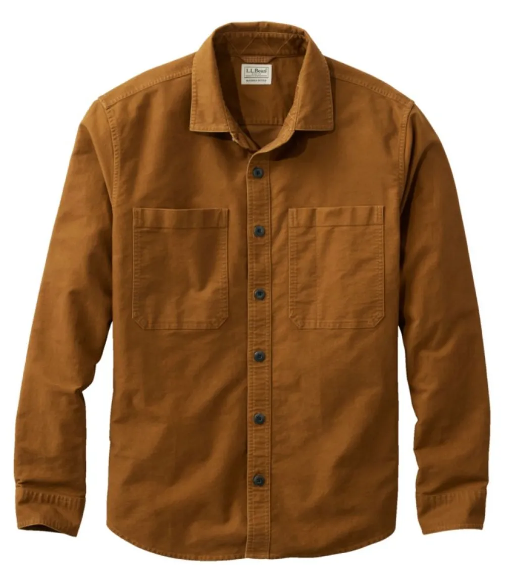 "Men's Bean's Moleskin Shirt, Slightly Fitted Untucked Fit"-L.L.Bean Outlet