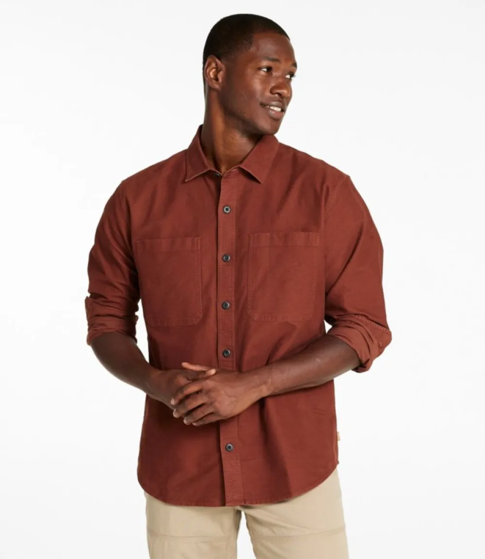 "Men's Bean's Moleskin Shirt, Slightly Fitted Untucked Fit"-L.L.Bean Outlet