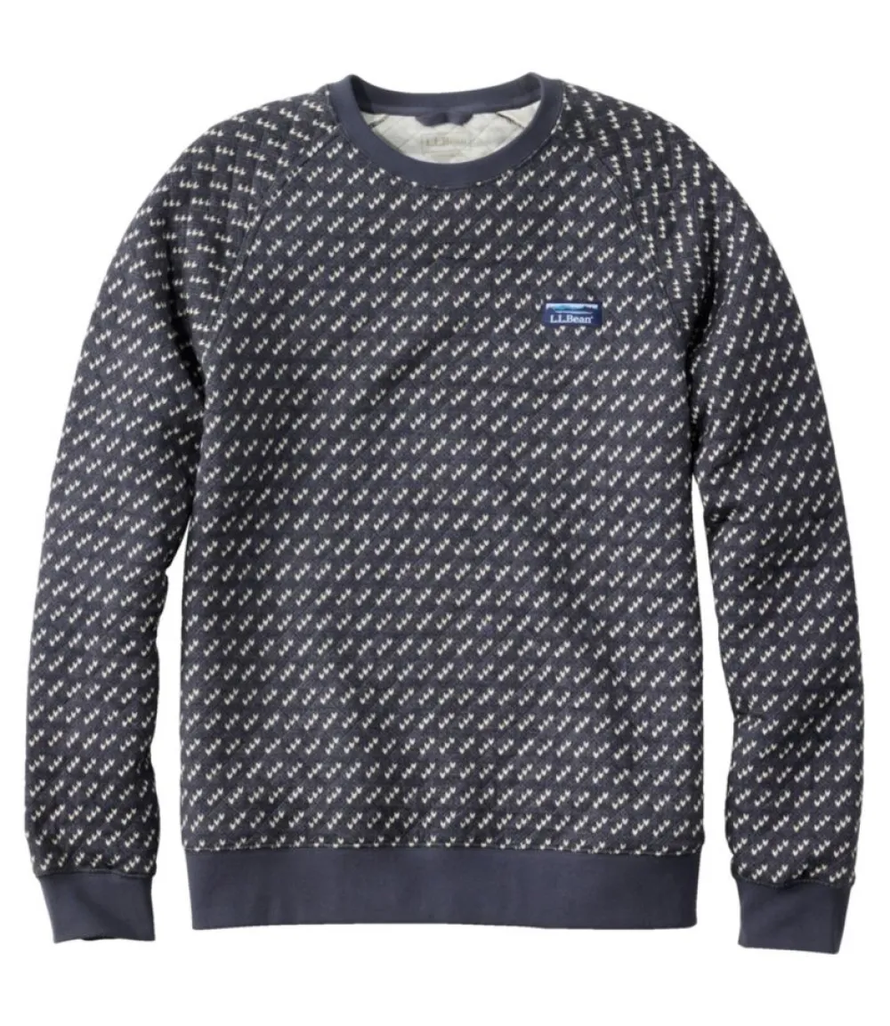 "Men's Bean's Quilted Sweatshirt, Crewneck, Print"-L.L.Bean Shop