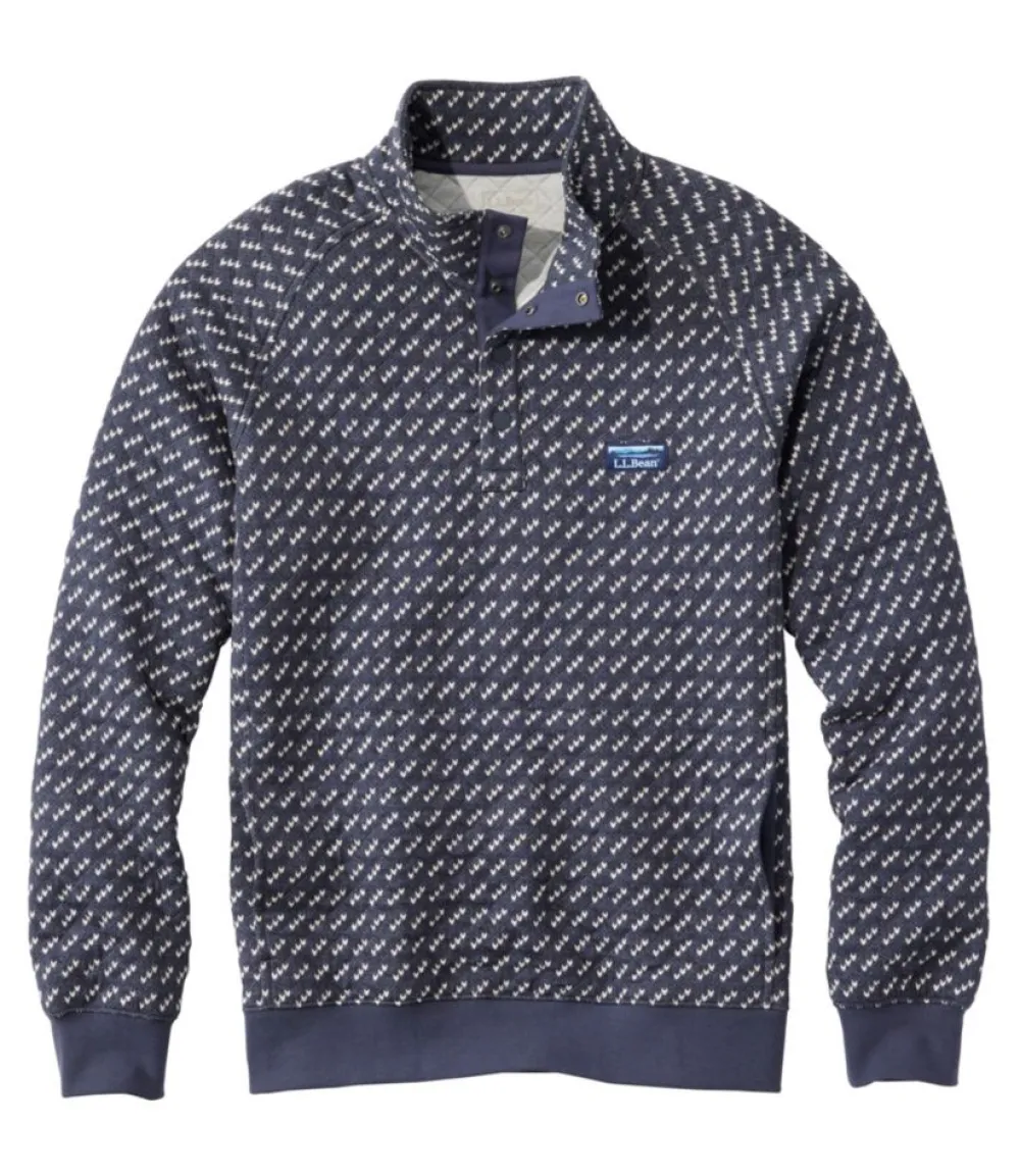 "Men's Bean's Quilted Sweatshirt, Mockneck, Print"-L.L.Bean Cheap