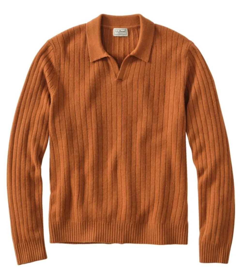 "Men's Bean's Ultrasoft Wool Polo Sweater"-L.L.Bean Hot