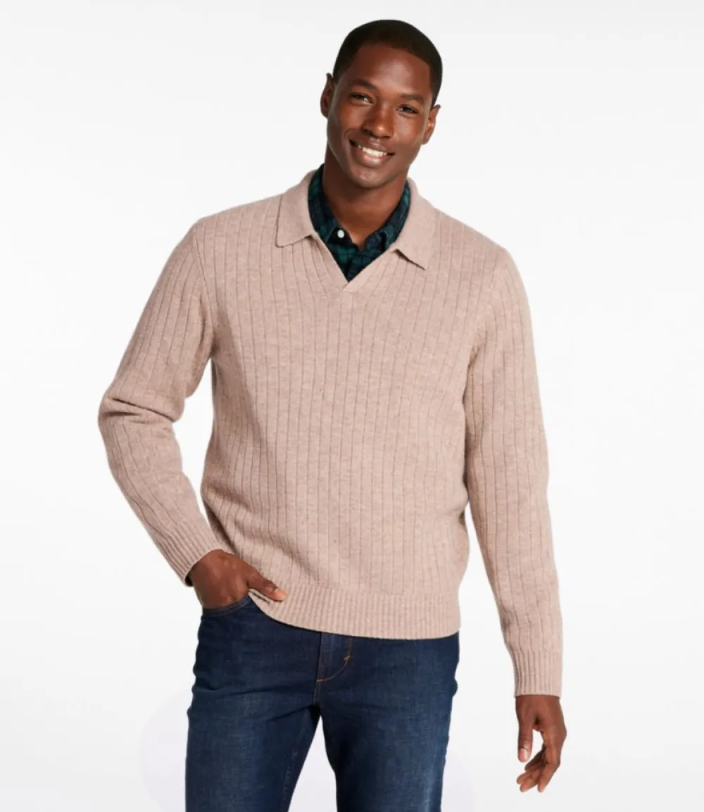 "Men's Bean's Ultrasoft Wool Polo Sweater"-L.L.Bean Hot