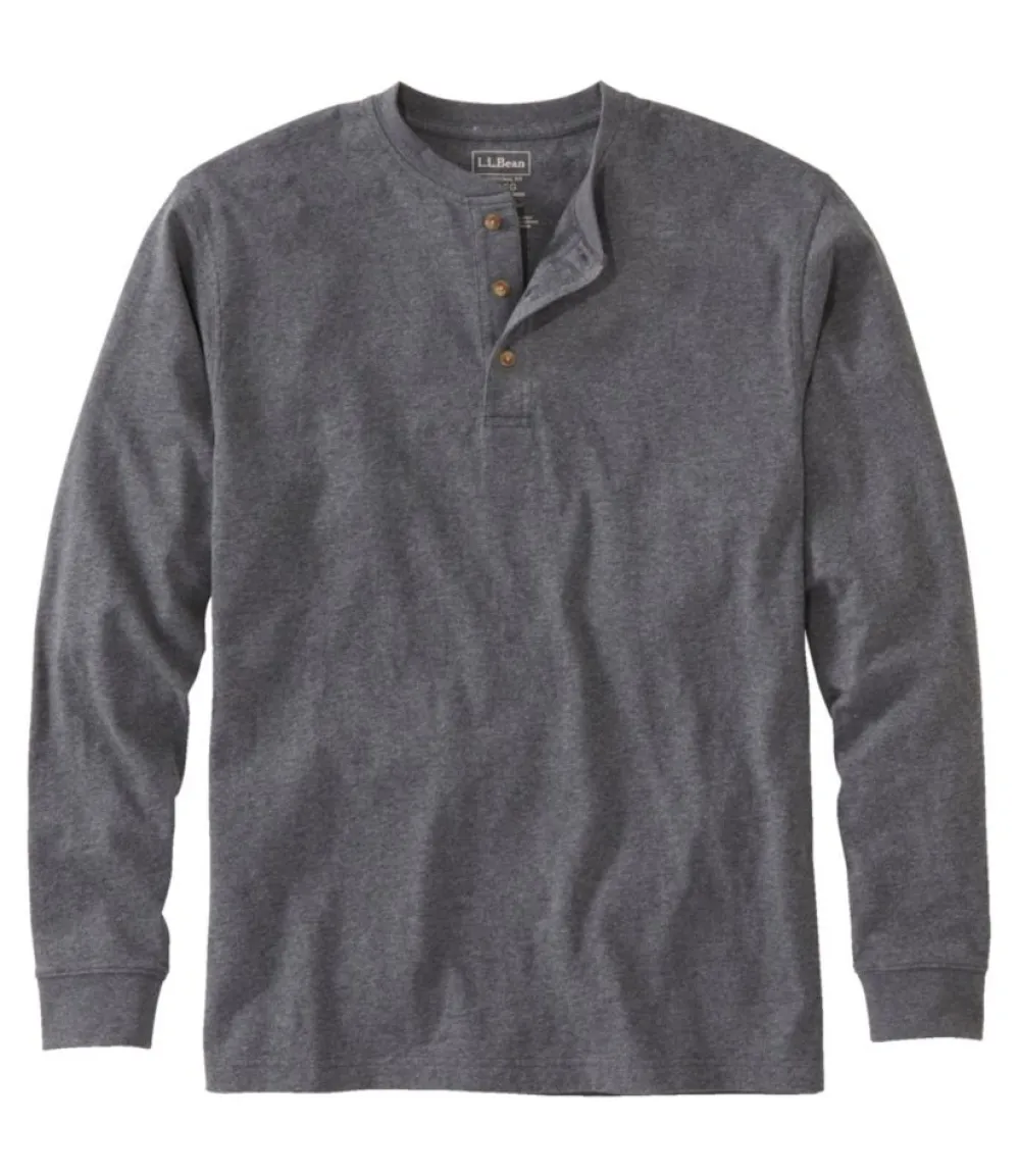 "Men's Carefree Unshrinkable Tee, Traditional Fit, Long-Sleeve Henley"-L.L.Bean Fashion