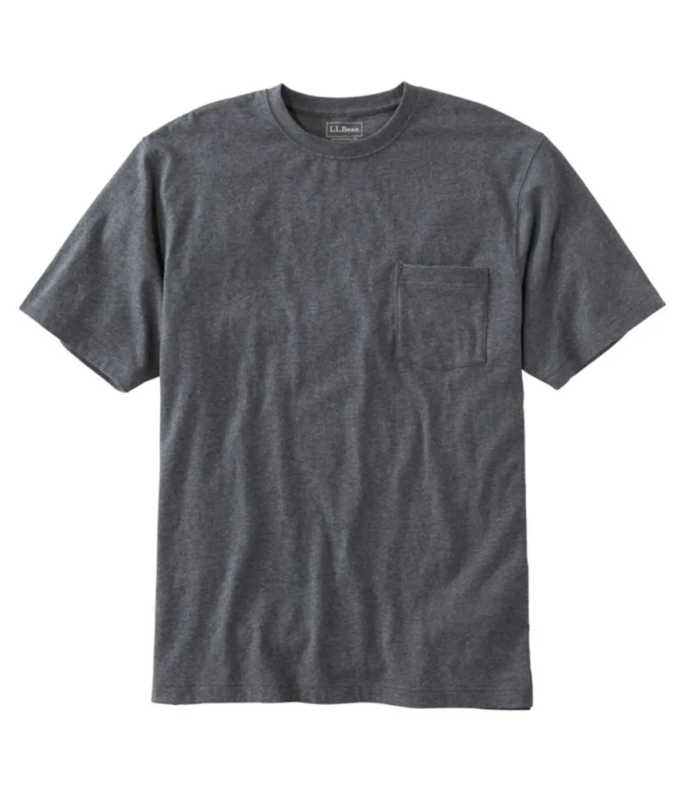 "Men's Carefree Unshrinkable Tee with Pocket, Traditional Fit"-L.L.Bean Hot