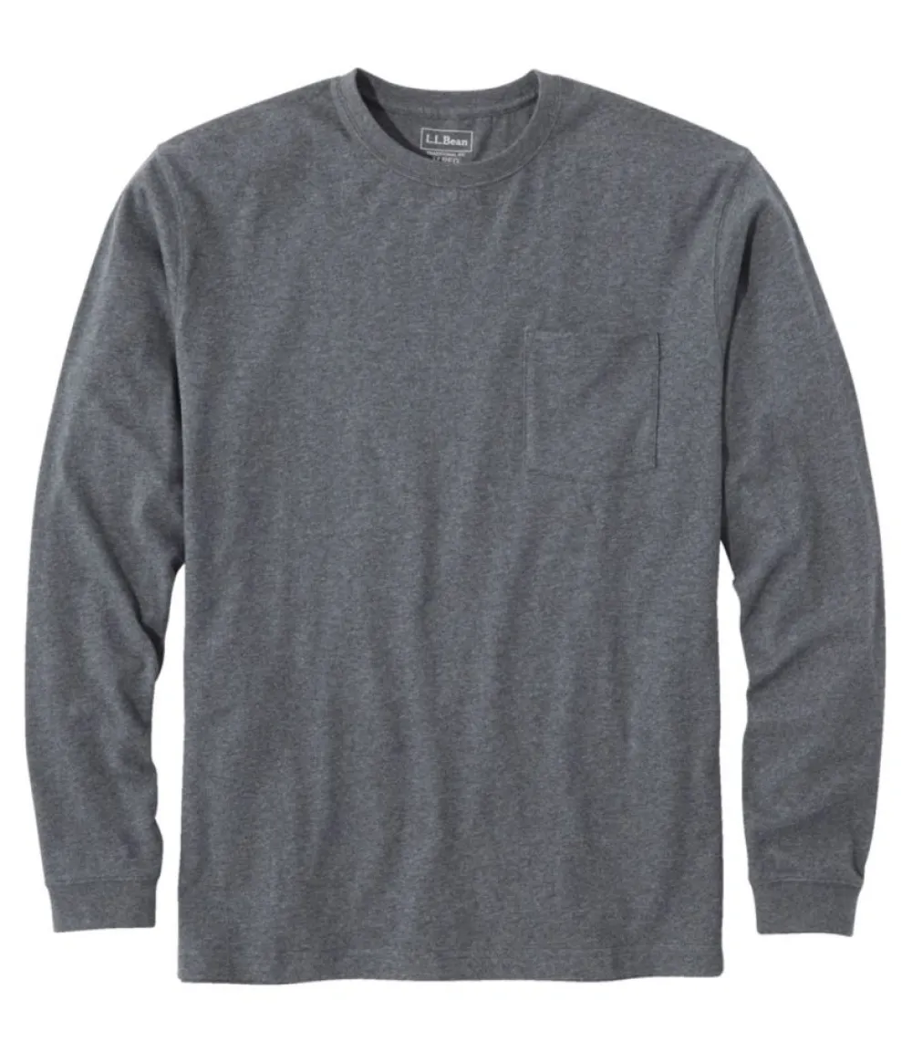 "Men's Carefree Unshrinkable Tee with Pocket, Traditional Fit, Long-Sleeve"-L.L.Bean Cheap