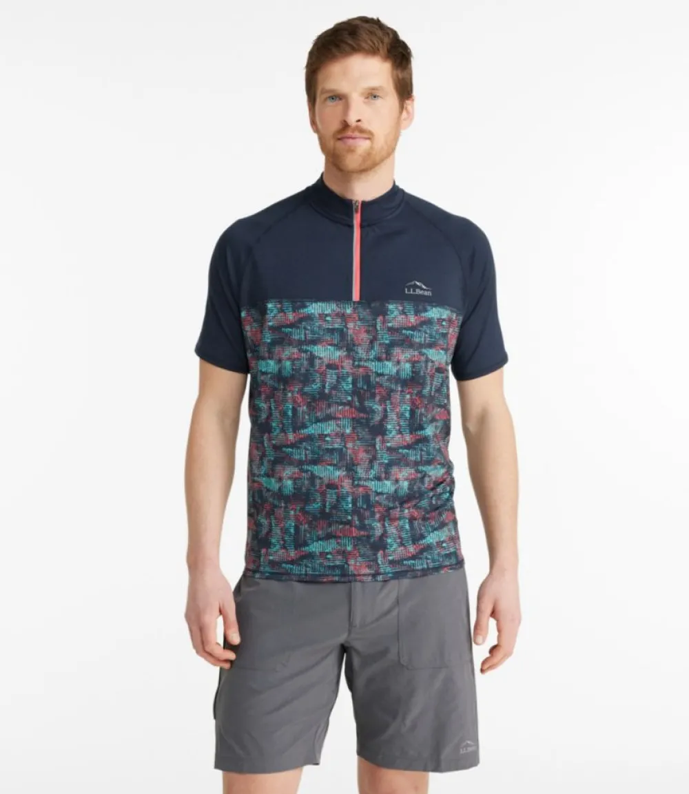 "Men's Comfort Cycling Jersey, Short-Sleeve Print"-L.L.Bean Cheap