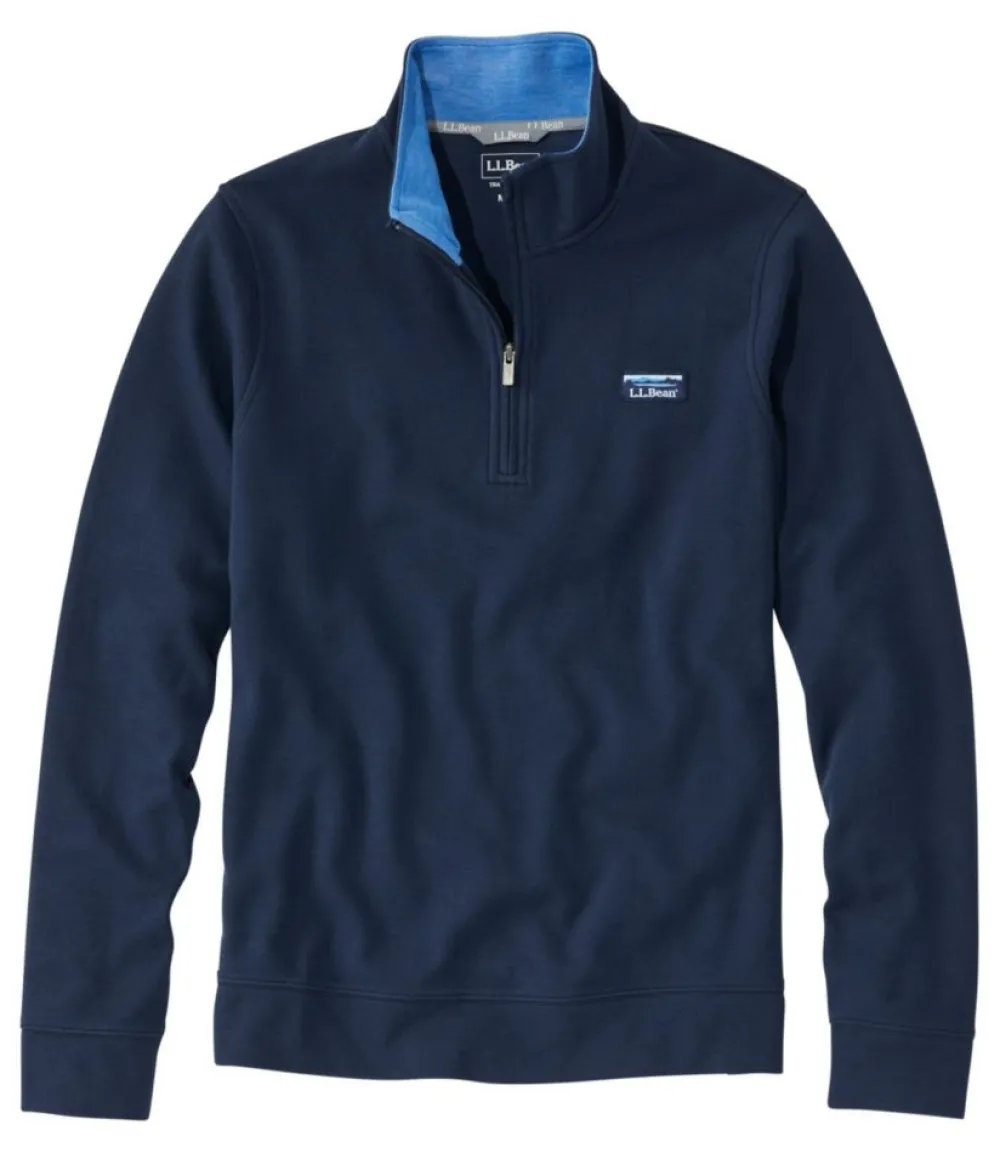 "Men's Comfort Stretch Piqué Quarter Zip Pullover, Long-Sleeve"-L.L.Bean Flash Sale