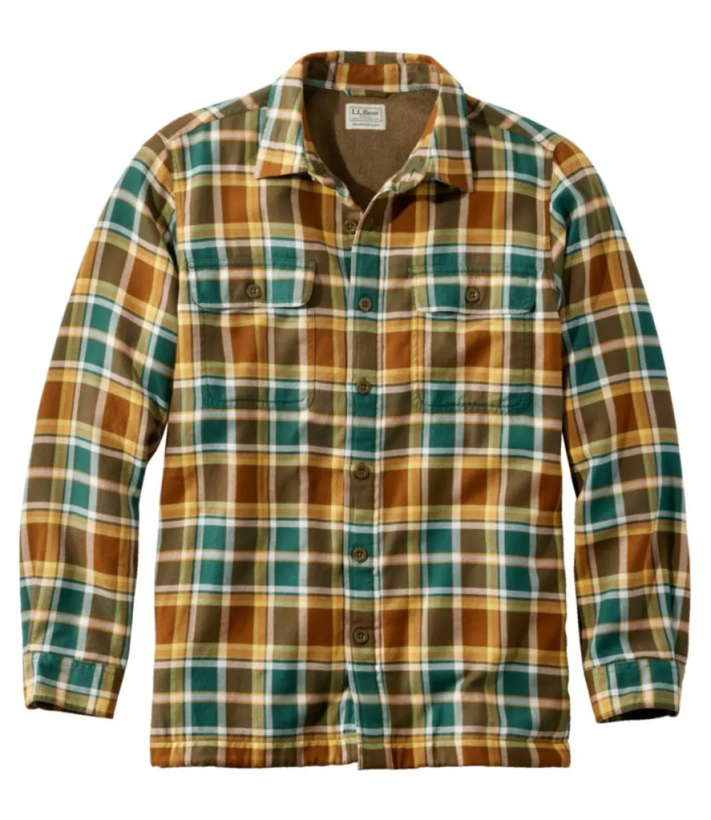 "Men's Fleece-Lined Flannel Shirt, Traditional Fit"-L.L.Bean Store