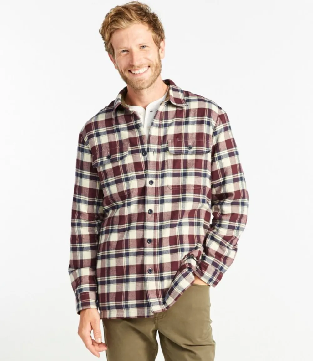 "Men's Fleece-Lined Flannel Shirt, Traditional Fit"-L.L.Bean Store