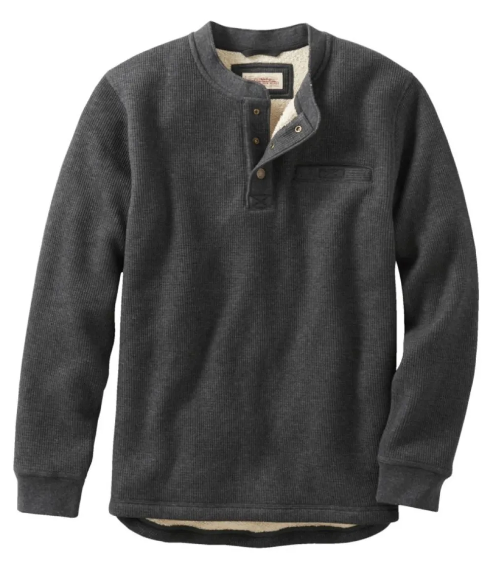 "Men's Katahdin Iron Works® Bonded Waffle Fleece Henley"-L.L.Bean Online