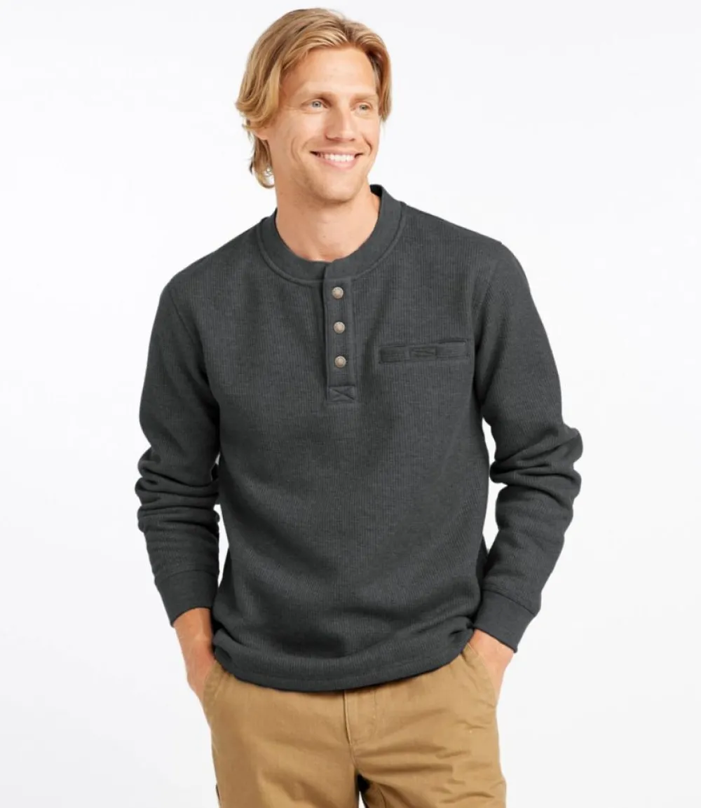 "Men's Katahdin Iron Works® Bonded Waffle Fleece Henley"-L.L.Bean Online