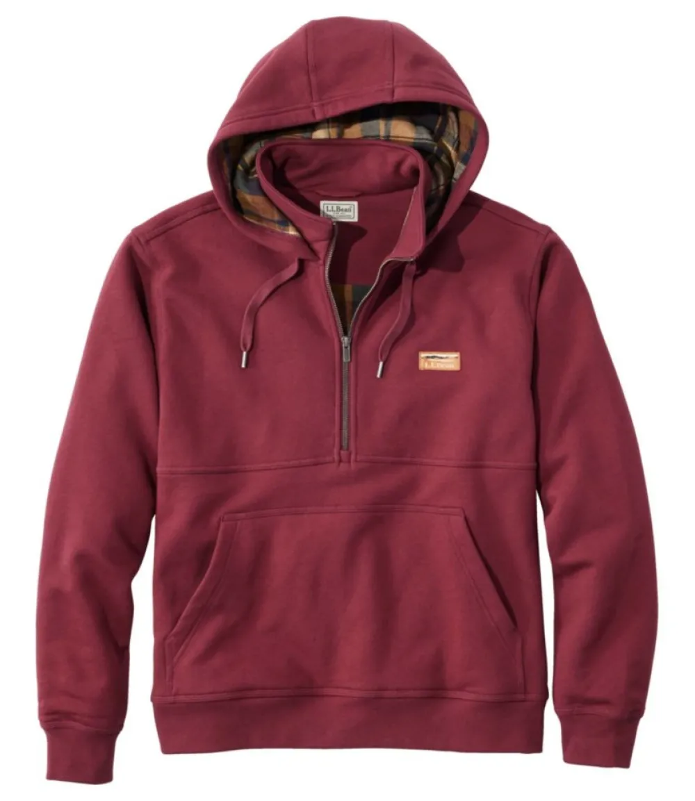 "Men's Katahdin Iron Works® Half-Zip Sweatshirt, Hooded, Flannel-Lined"-L.L.Bean New