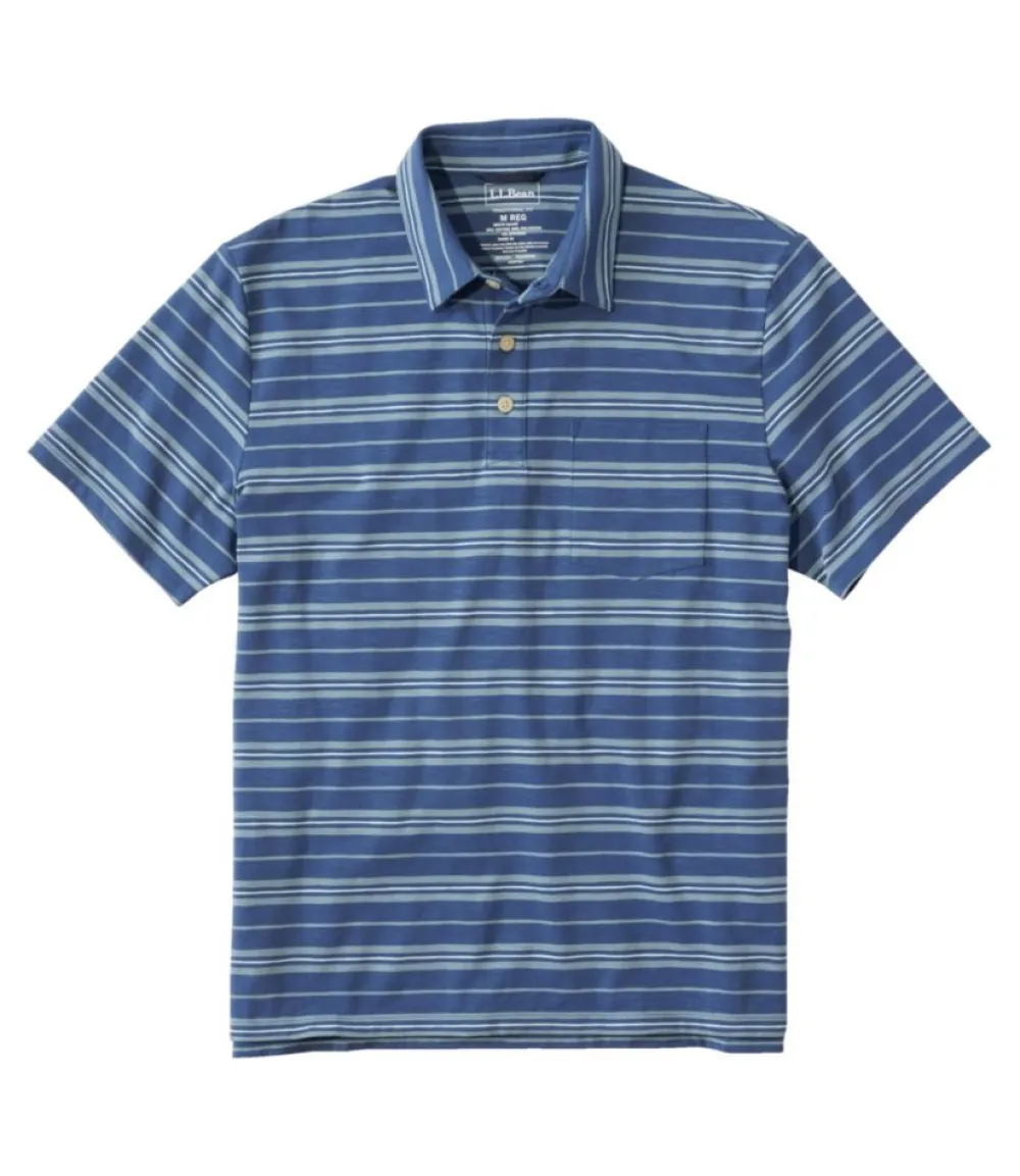 "Men's Lakewashed Performance Polo, Short-Sleeve, Stripe"-L.L.Bean Fashion