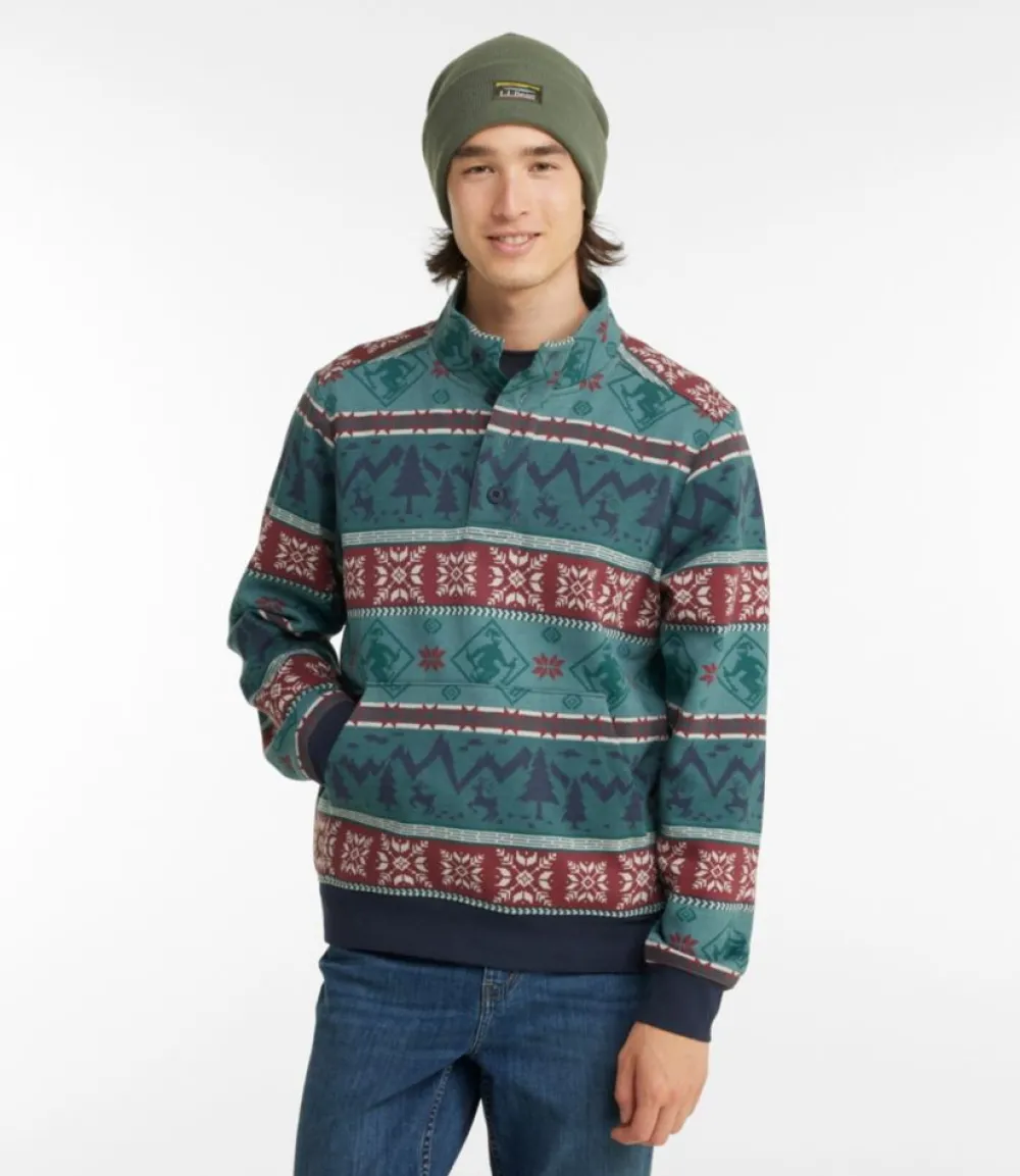 "Men's 1912 Sweatshirt, Button-Mock, Print"-L.L.Bean Online