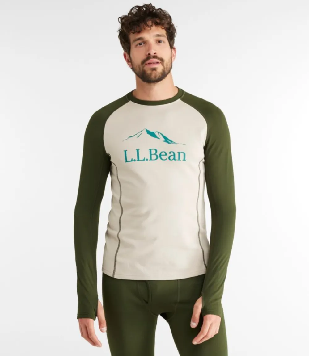 "Men's Heavyweight Base Layer Crew, Long-Sleeve Graphic"-L.L.Bean Outlet