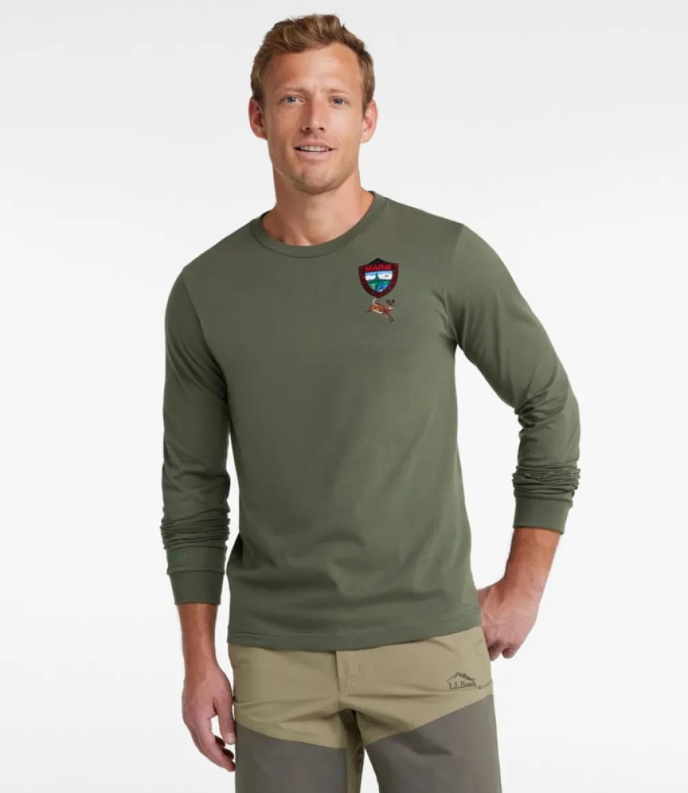 "Men's MIF&W Tee, Long-Sleeve White-Tailed Deer"-L.L.Bean Sale