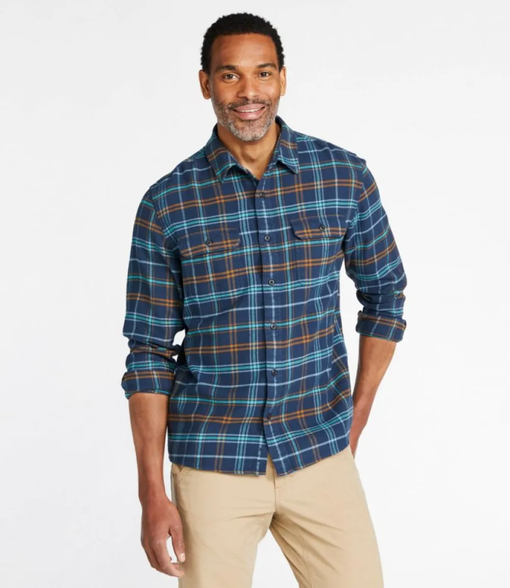 "Men's Organic Flannel Shirt, Slightly Fitted"-L.L.Bean Store