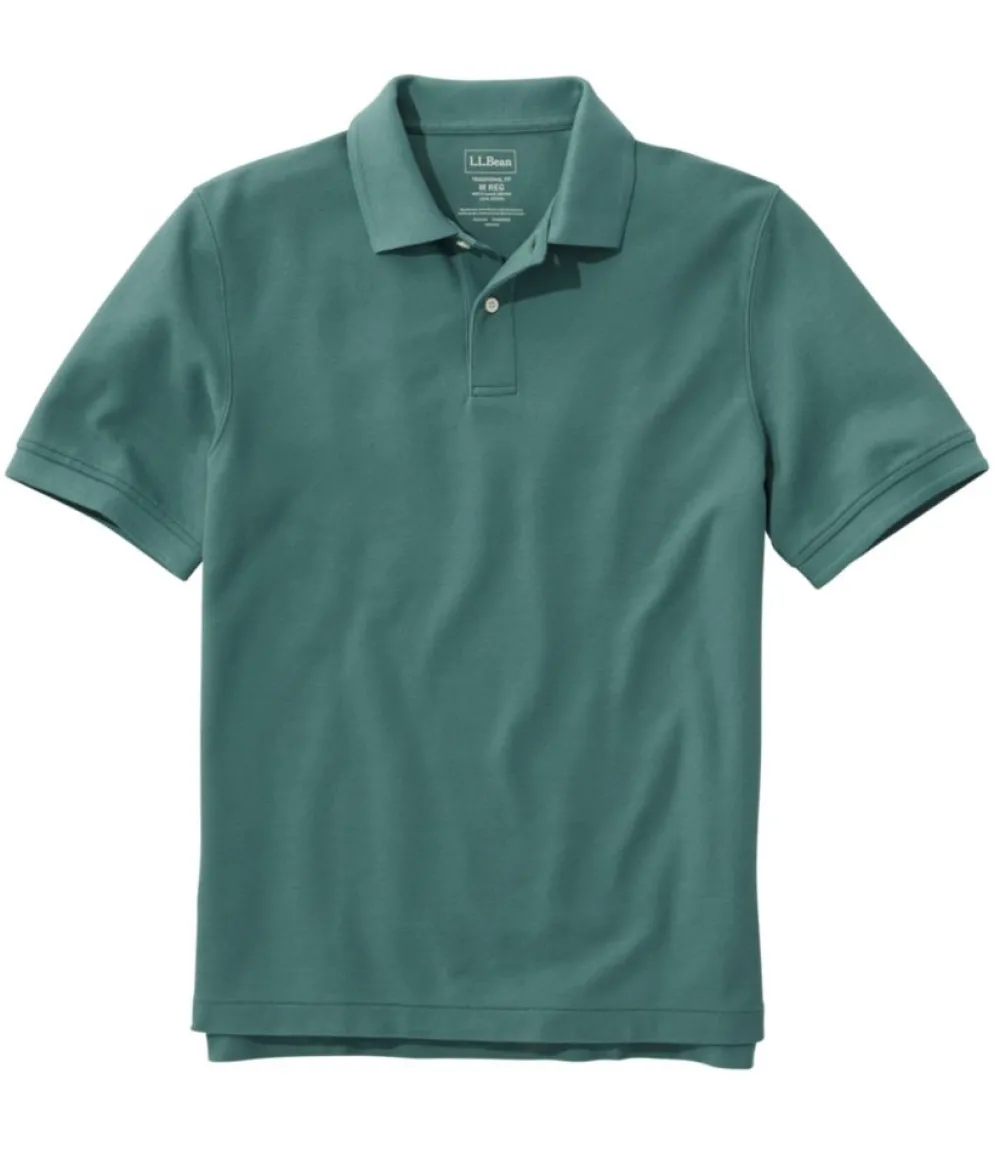 "Men's Premium Double L® Polo Banded, Short-Sleeve Without Pocket"-L.L.Bean New