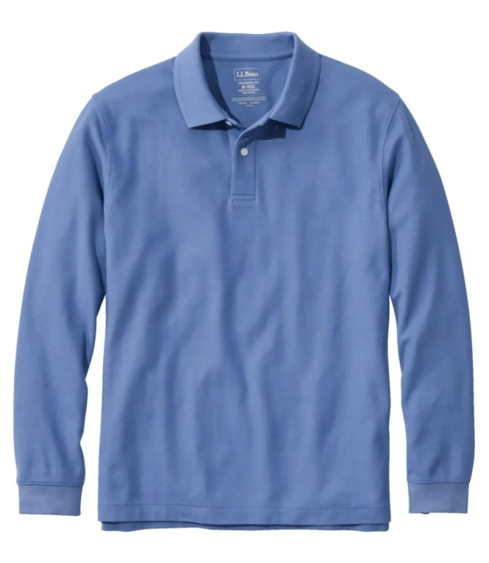 "Men's Premium Double L® Polo, Long-Sleeve Without Pocket"-L.L.Bean Hot