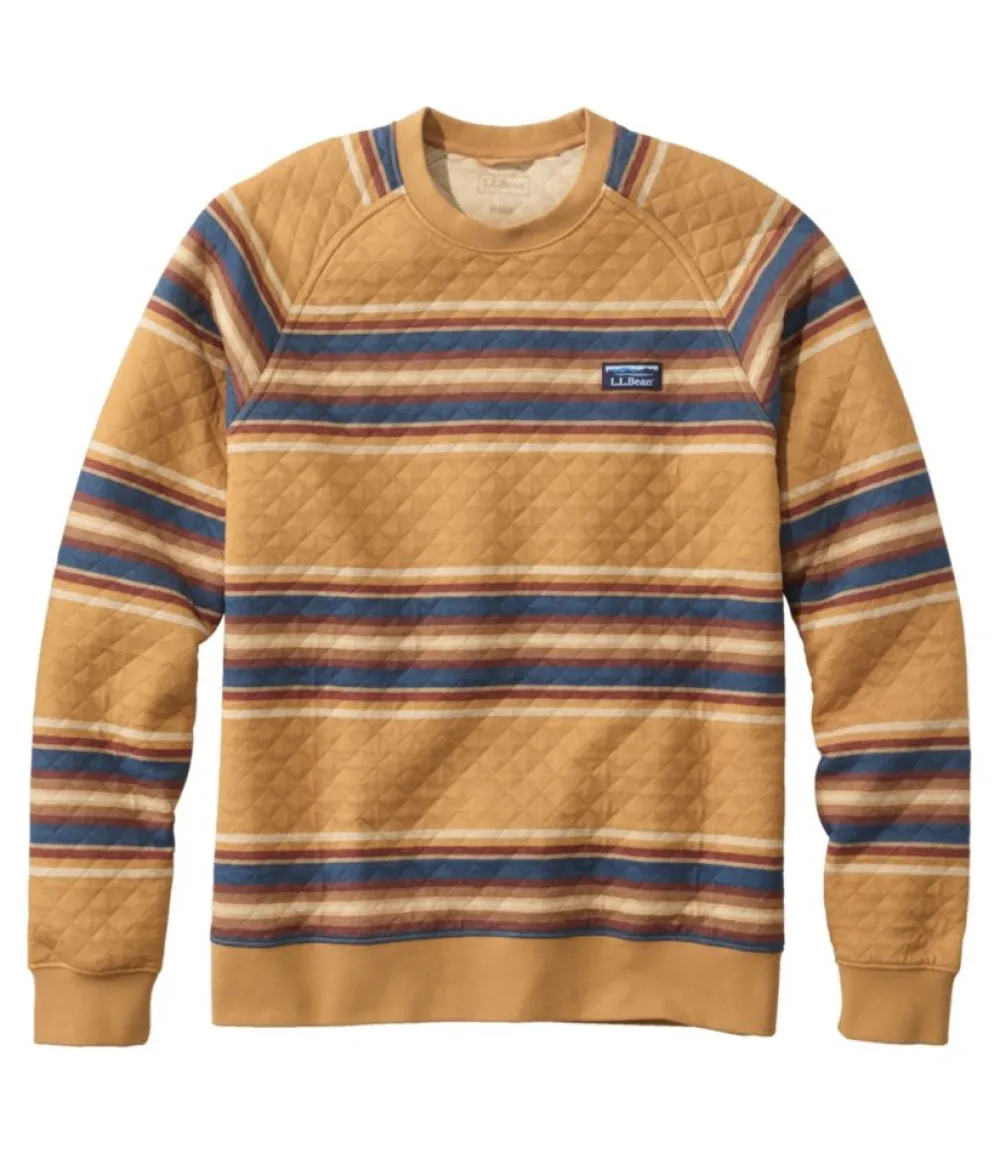 "Men's Quilted Sweatshirt, Crewneck, Stripe"-L.L.Bean Outlet