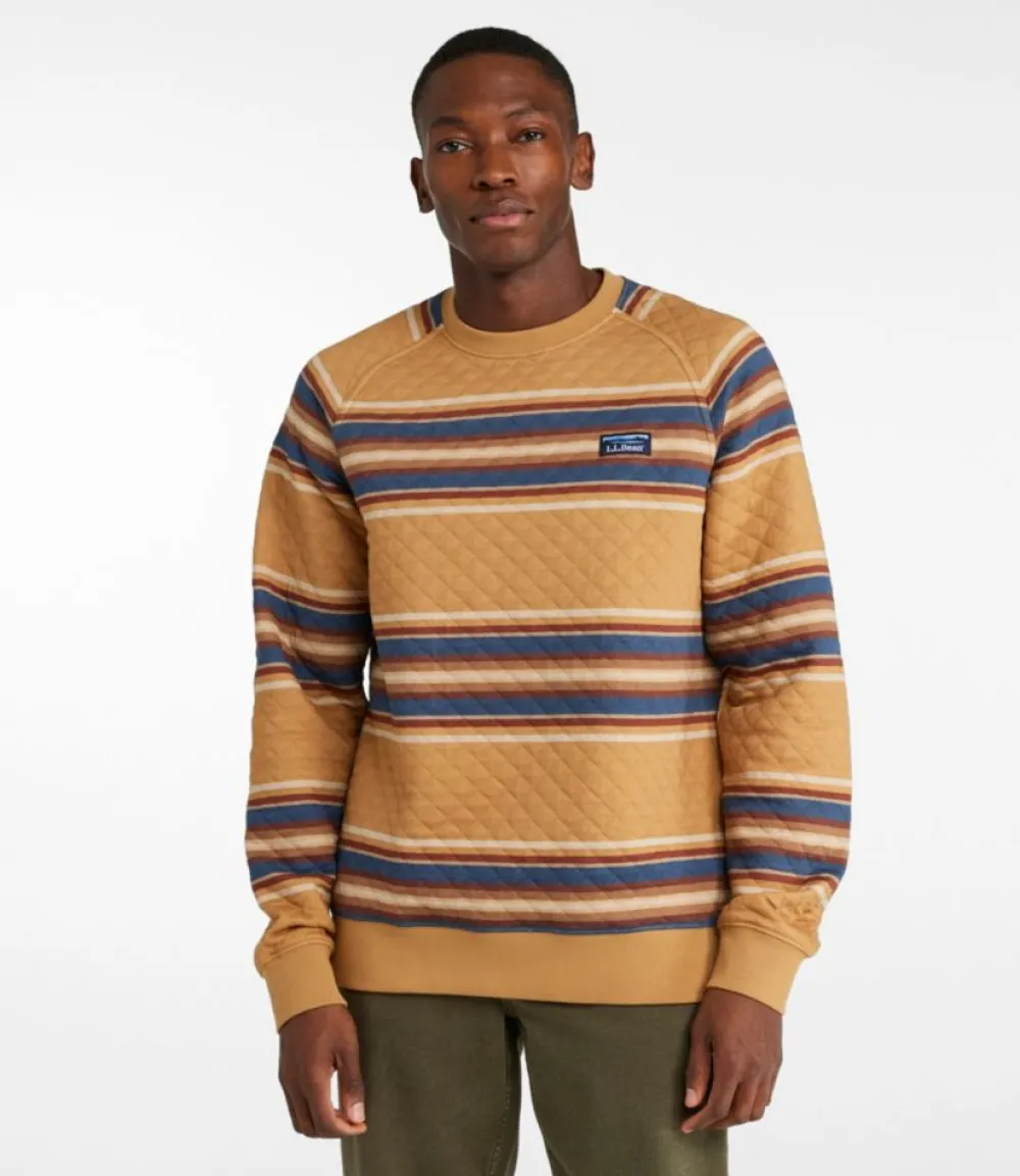 "Men's Quilted Sweatshirt, Crewneck, Stripe"-L.L.Bean Outlet