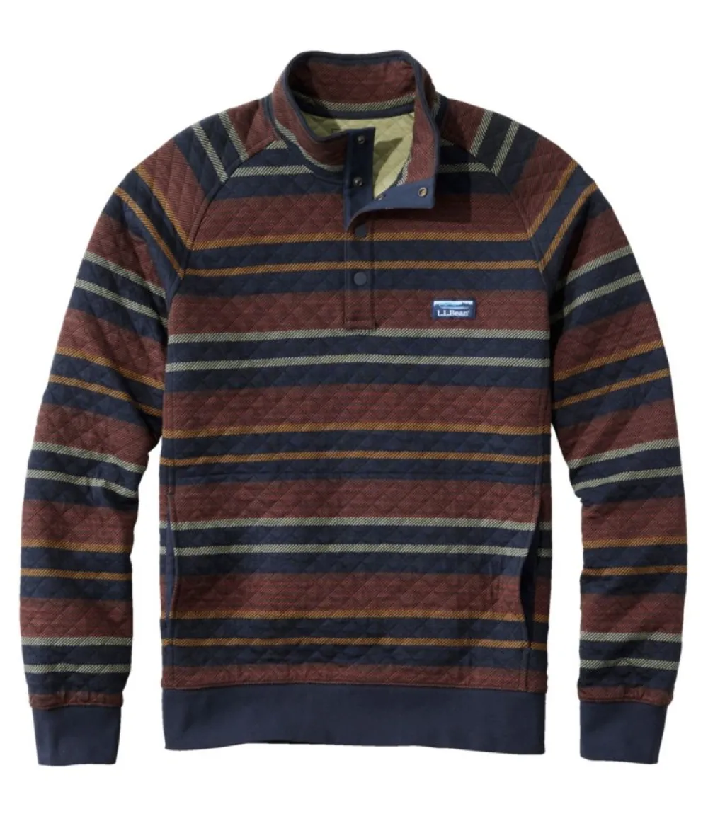 "Men's Quilted Sweatshirt, Mockneck, Stripe"-L.L.Bean Shop