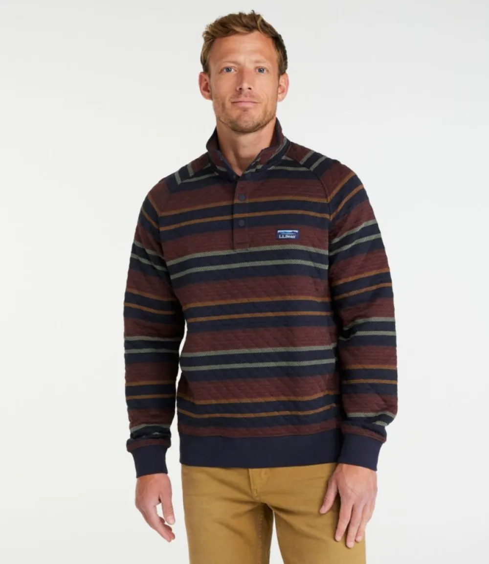 "Men's Quilted Sweatshirt, Mockneck, Stripe"-L.L.Bean Shop