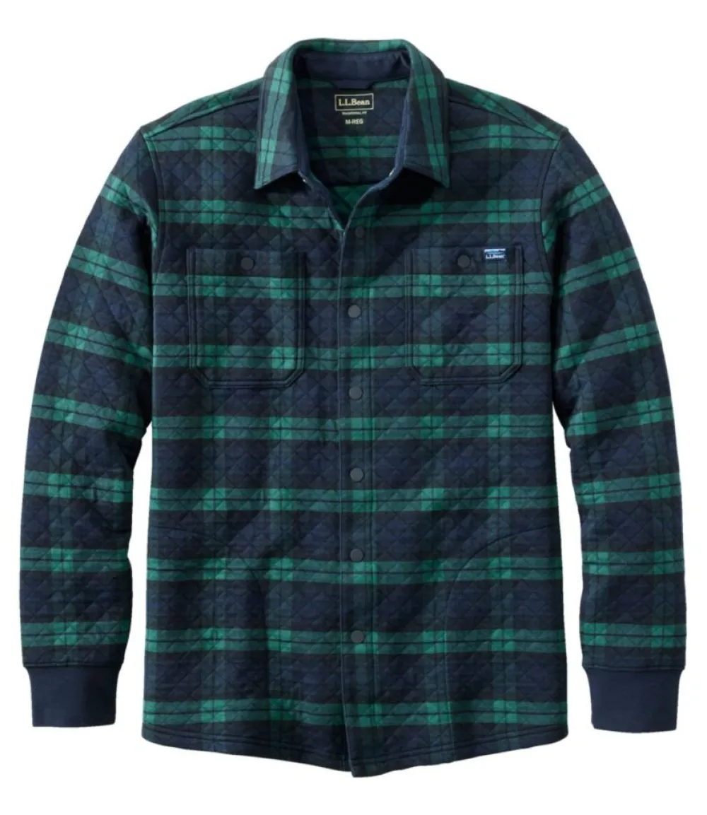 "Men's Quilted Sweatshirts, Snap Overshirt, Plaid"-L.L.Bean Discount