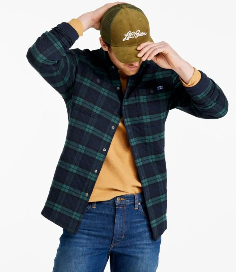 "Men's Quilted Sweatshirts, Snap Overshirt, Plaid"-L.L.Bean Discount