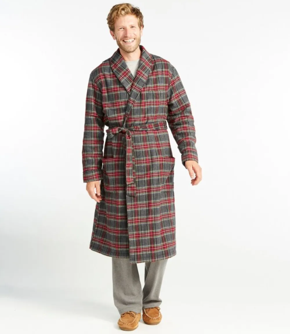 "Men's Scotch Plaid Flannel Robe, Sherpa-Lined"-L.L.Bean Cheap