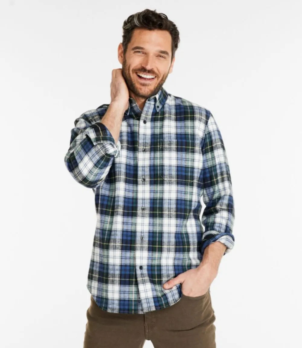 "Men's Scotch Plaid Flannel Shirt, Slightly Fitted"-L.L.Bean Clearance