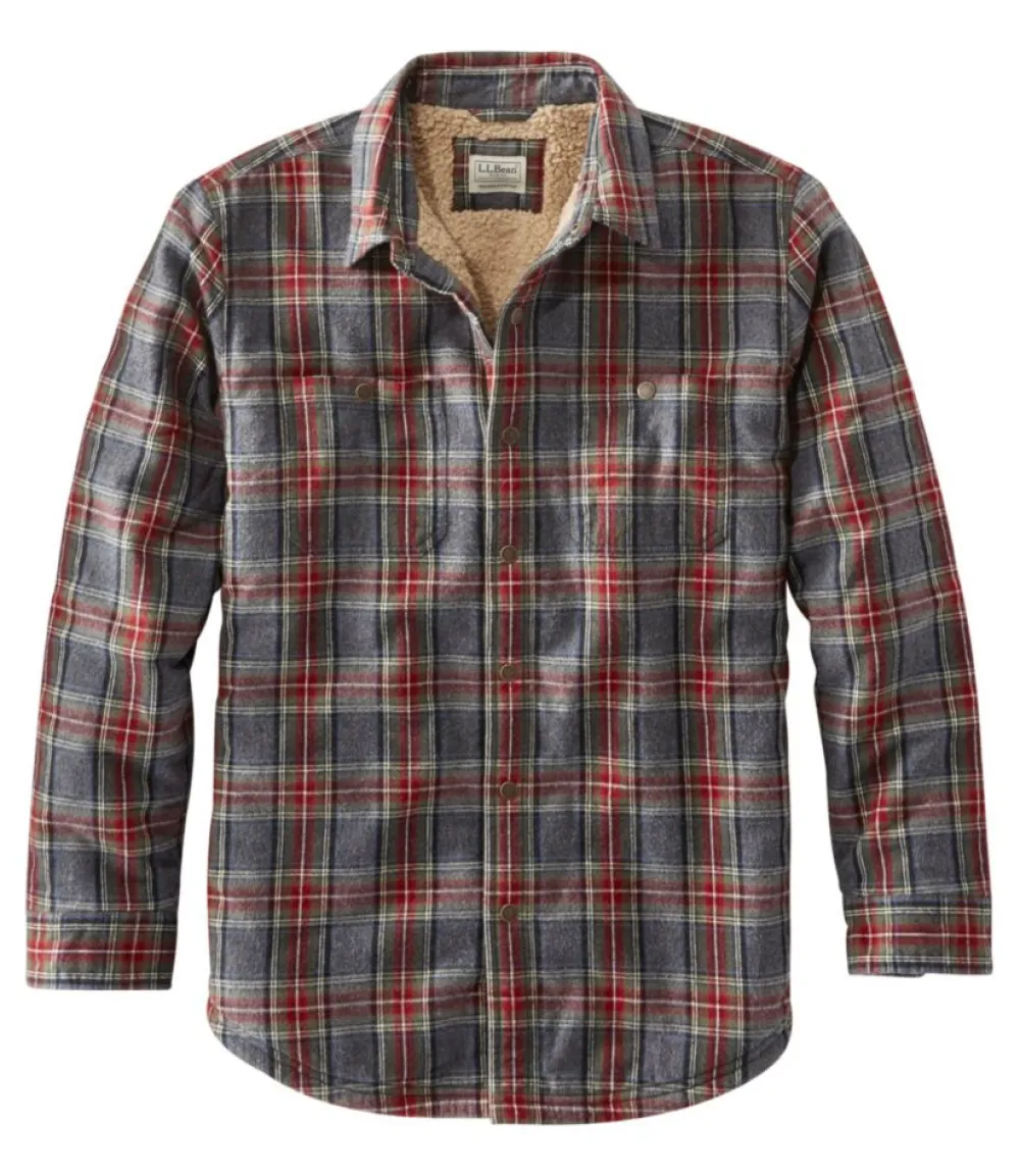 "Men's Sherpa-Lined Scotch Plaid Shirt, Slightly Fitted"-L.L.Bean Discount