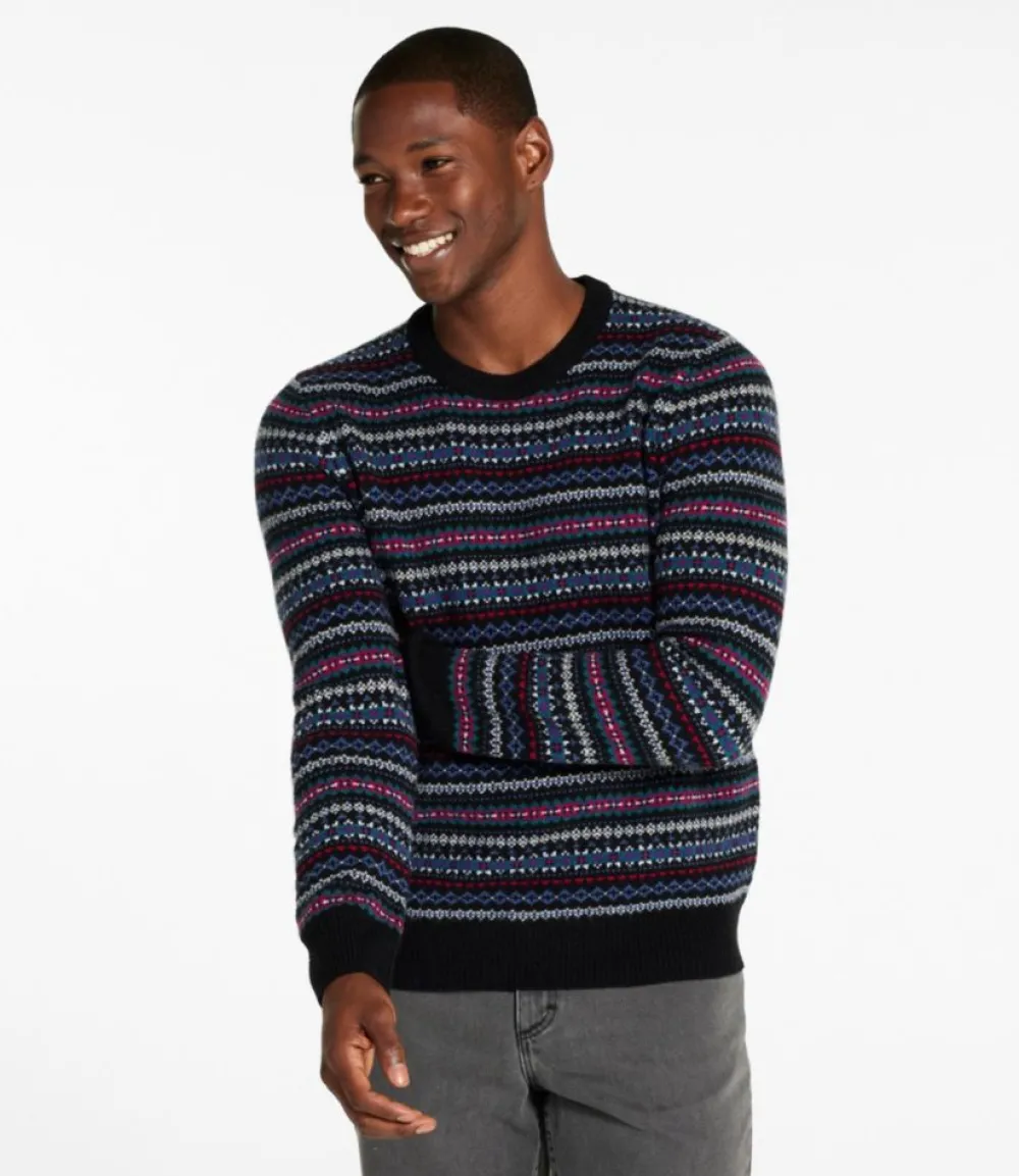 "Men's Signature Camp Merino Wool Crewneck Sweater, Pattern"-L.L.Bean Cheap