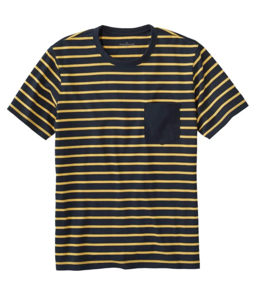 "Men's Signature Rangeley Cotton T-Shirt, Short-Sleeve, Stripe"-L.L.Bean Discount