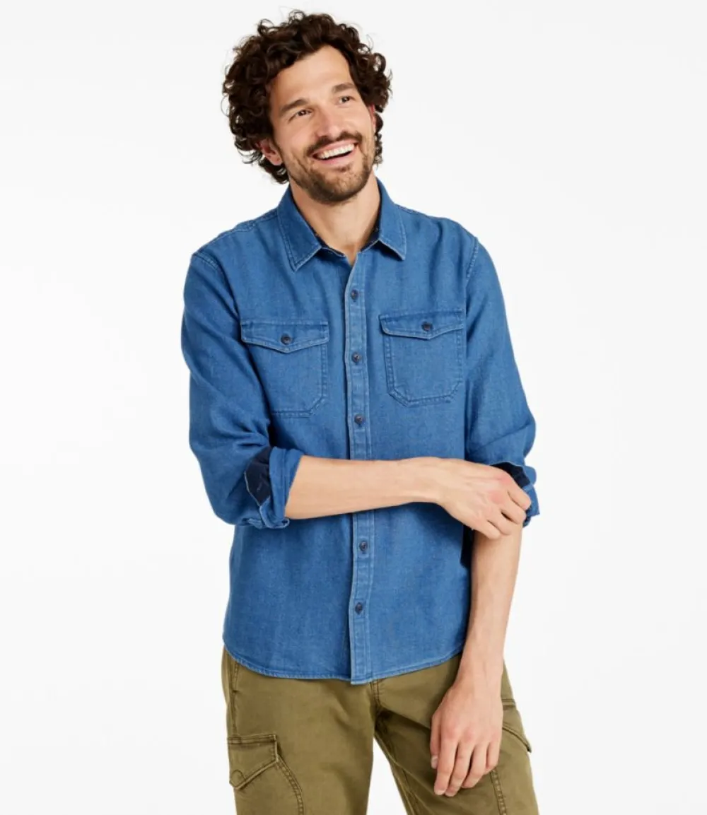 "Men's Signature Washed Indigo Shirt, Long-Sleeve"-L.L.Bean Flash Sale