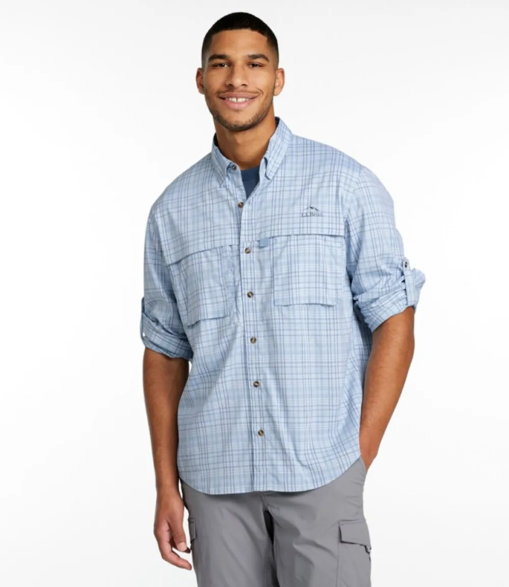 "Men's Tropicwear Shirt, Plaid Long-Sleeve"-L.L.Bean New