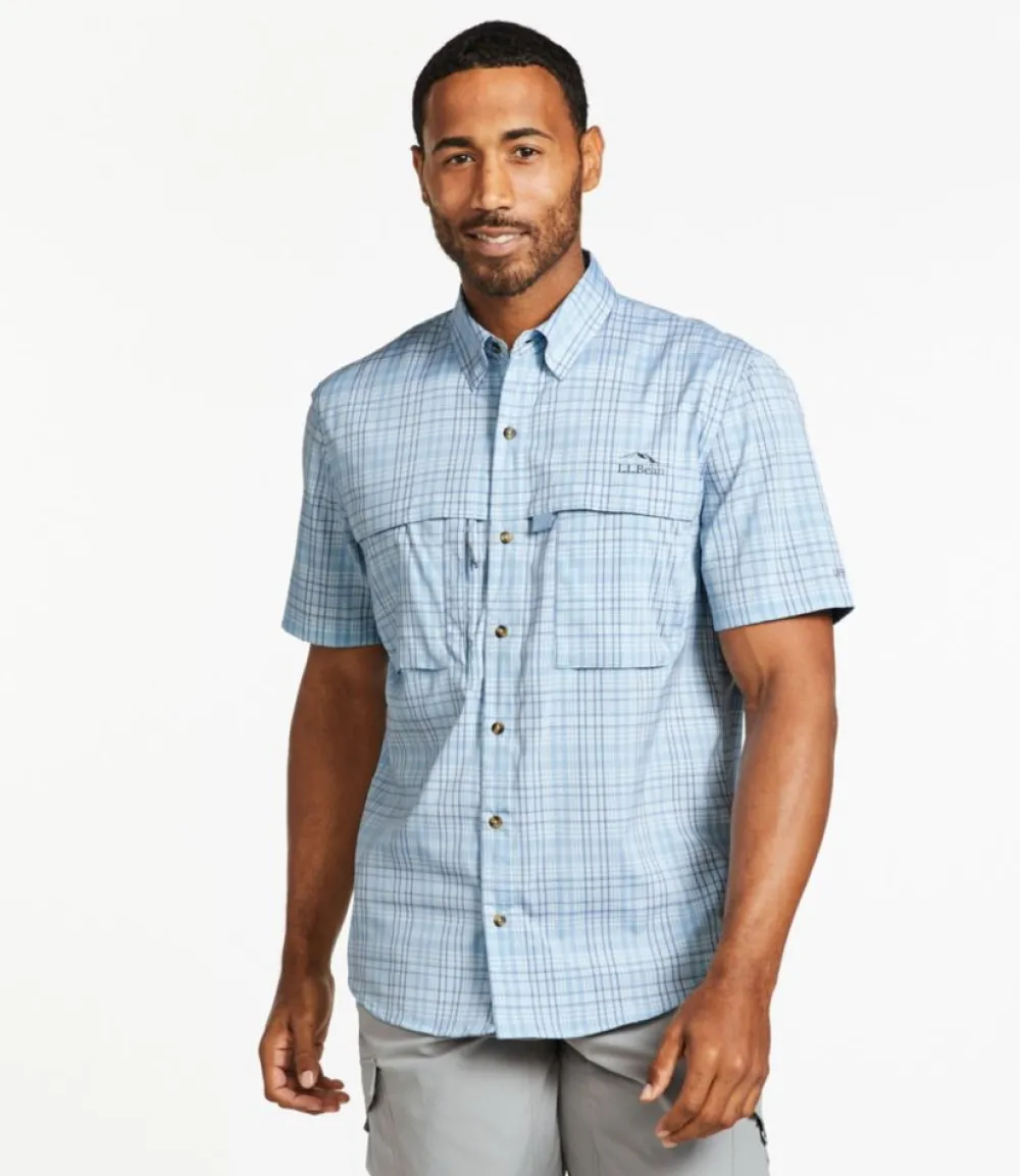 "Men's Tropicwear Shirt, Plaid Short-Sleeve"-L.L.Bean Store