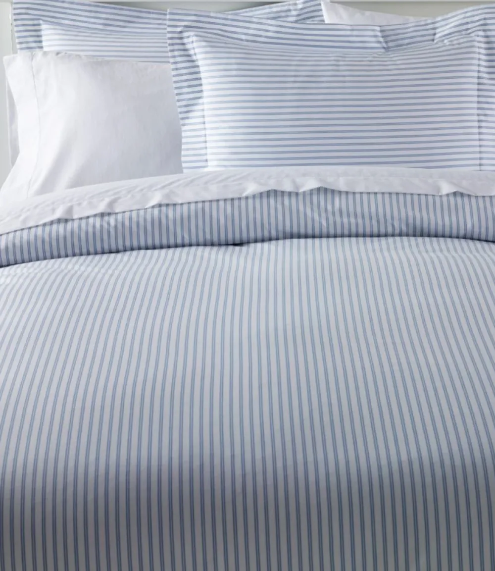 "Premium Egyptian Percale Comforter Cover Collection, Stripe"-L.L.Bean Sale