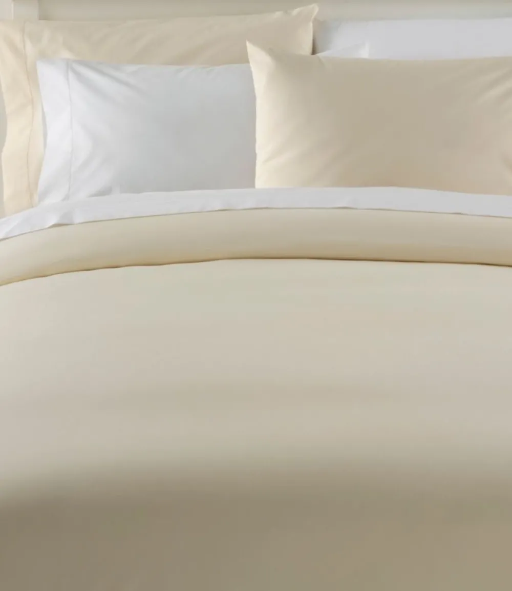 "280-Thread-Count Pima Cotton Percale Comforter Cover Collection"-L.L.Bean New